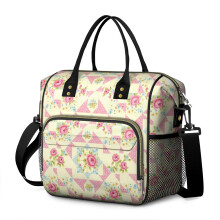 Borsa termica per il pranzo da donna con stampa floreale, 11 litri