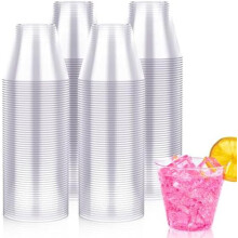 237 ml plastkopper med gullglitter, 100-pakning