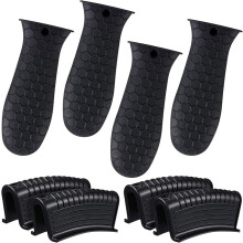 Maniglie in silicone per manici di pentole, confezione da 4, colore nero