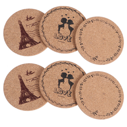 36Pcs Heat-Resistant Thick Corkboard Placemat Round Table Coasters 1