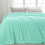 King Flannel Fleece Throw Blanket Aqua Checkered 1