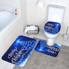 Christmas Bath Mat Set of 3 – Memory Foam, Non-Slip,