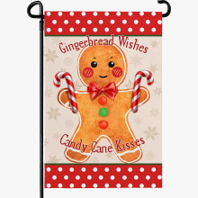 Gingerbread Man Garden Flag 12x18 Inch Burlap