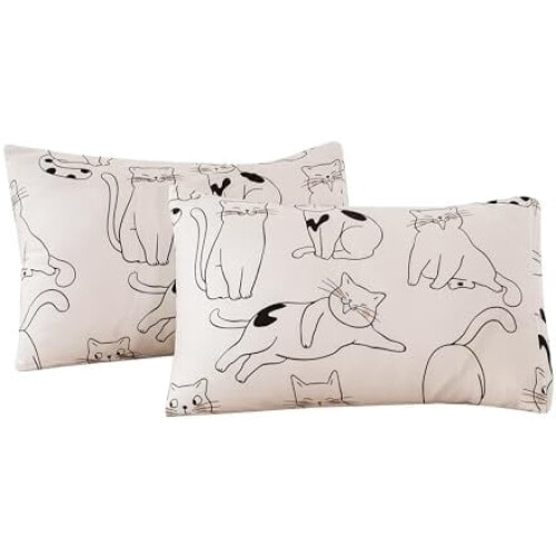 2 Pack King Size Pillow Cases, 100% Washed Cotton with