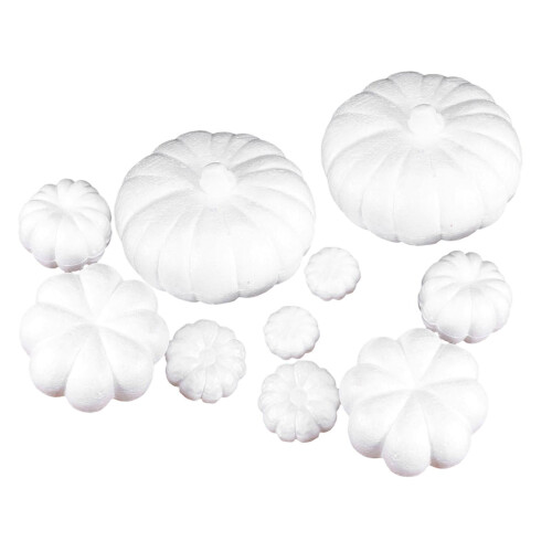 White Foam Mini Pumpkins for Fall Decor – 20 pcs, 65mm
