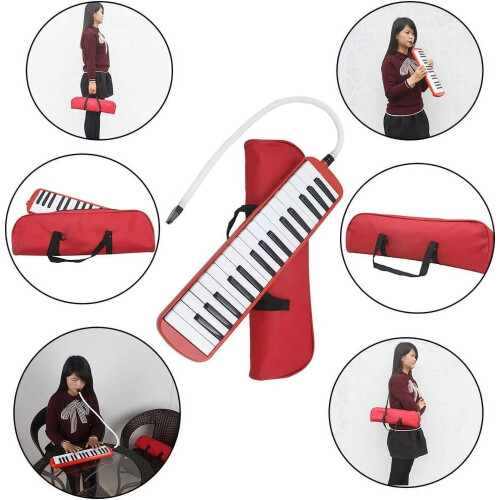 Μουσικό όργανο πιάνου Melodica 32Keys για αρχάριους, δώρο με τσάντα μεταφοράς (μπλε) 2