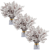 3pcs Realistic Black Artificial Cherry Blossom & Baby's