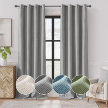 Perdele Herringbone, 50x96in, gri deschis, 2 panouri