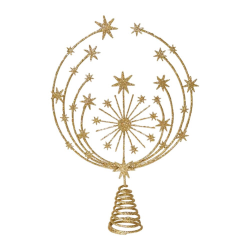 Gold Star Christmas Tree Topper, Iron, 33 cm