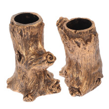 Resin Stump Candlestick Holders (Pair)