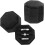 Octagonal Velvet Ring Box Set – 2 Pack, Black, 3-Slot 1