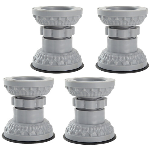 Adjustable Washing Machine Foot Pads 4 Pack Light Grey