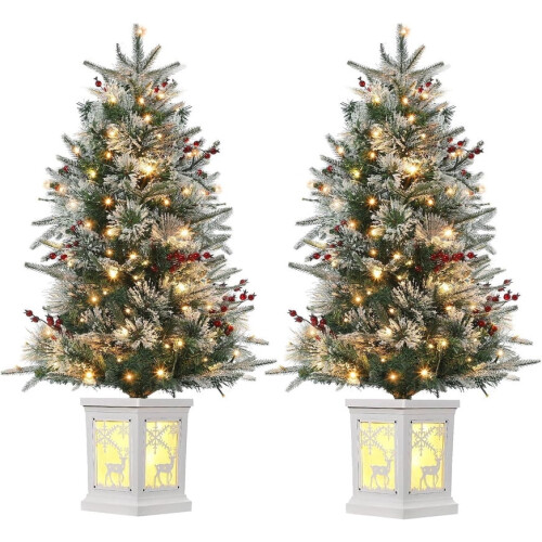 Flocked Fiber Optic Christmas Tree 3 ft to 4.5 ft