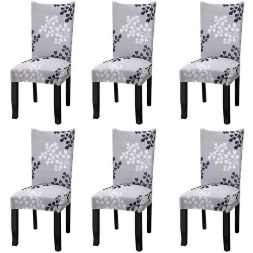 Stretch Dining Chair Slipcovers – Polyester-Spandex, 6