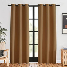 Thermal Curtain Panels Gold Brown 1 Pair 42x80 Inch