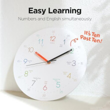 12 Inch Slim Silent Wall Clock Ivory Finish