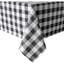 Black & White Checkered Tablecloth 60x102 in