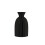 Matte Black Ribbed Vase Set 2 Sizes 1
