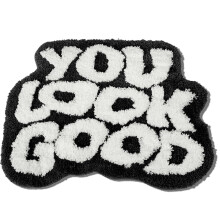 Black and White Funny Bathroom Rug – Washable, Non-Slip,