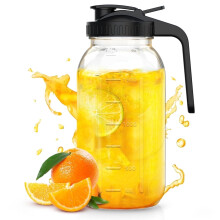 Jarra de vidro estilo Mason Jar de 64 onças com filtro e bico para servir.