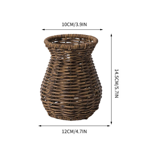 Handgeweven rotan vaas, naturel, 2 stuks 2