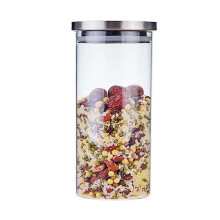 1200ml Glass Storage Jar with Stainless Steel Lid