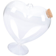 Heart-Shaped Glass Candy Jar with Cork Lid
