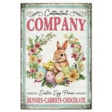 Easter Bunny Garland Metal Sign 300x200mm