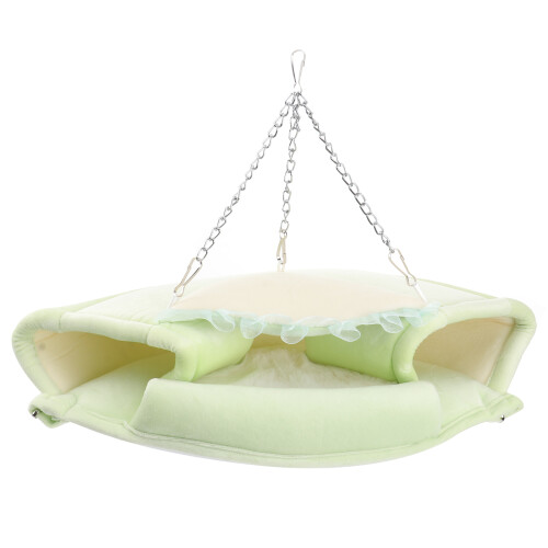 3Pcs Green Pet Hanging Bed Durable Hammock Cushioned Hamster Rest 1