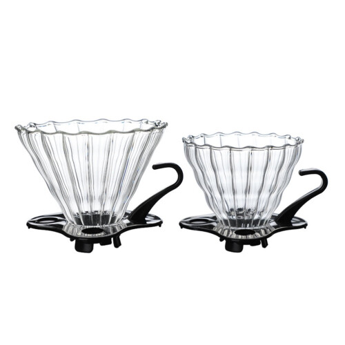 Glas-Kaffee-Trichter, transparent, 2 Stück