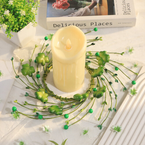 St. Patrick's Day Four-Leaf Clover Candle Holder Green 25cm