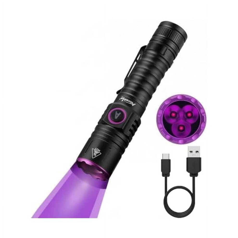 365Nm Uv Flashlight 10W Usb-C Rechargeable Black Light 9306268242055