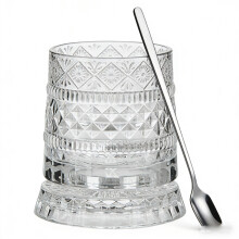 Rotating Crystal Whiskey Tumbler Glass