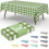 3 Pack Sage Green Gingham Disposable Tablecloths 54x108 in 1