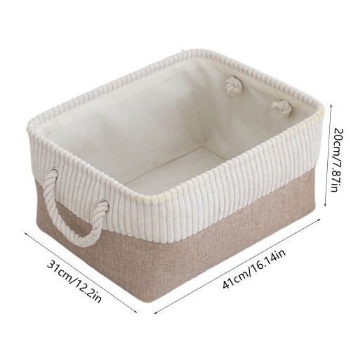 Collapsible Fabric Storage Basket 41x31x20 cm 2