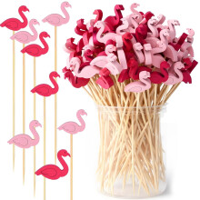 Flamingo Cocktailpinde i træ, 300 stk.