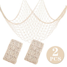 Fish Net Decor 80x40in Natural Cotton 2 Pack