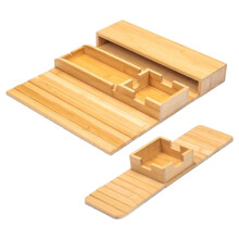 Foldable Bamboo Tray with Cup Holder, Magnetic Detachable, for Couch, Armrest, Drinks, Snacks, Remotes & Phones