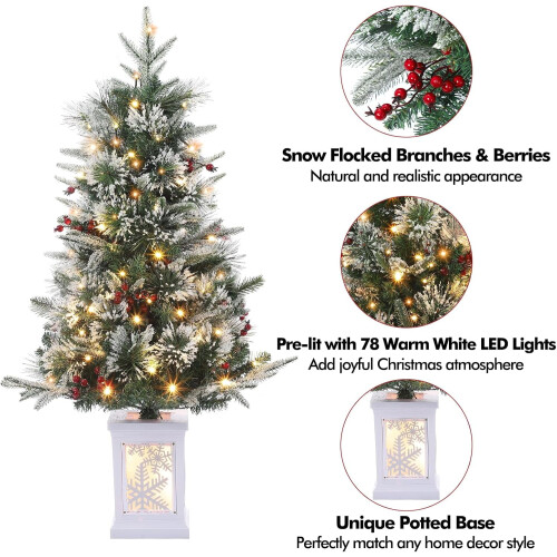 3 ft Pre-lit Artificial Christmas Tree with 78 LED Lights 1