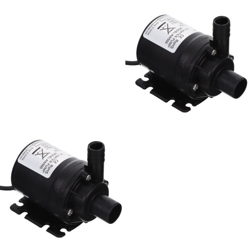 2Pièces Booster Dc 12V Noire Pour Circulation D'eau 2
