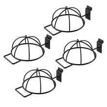 4 Pcs Slat Wall Hat Display, Metal Wire Cap Rack, Headwear Display Holder for Home, Boutiques, Retail Stores