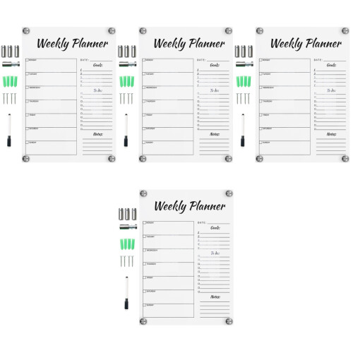 4Sets High-Grade Transparent Message Boards with Pen for Daily Use 2