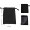 Pochette à cordon en flanelle noire (2 pièces) 2