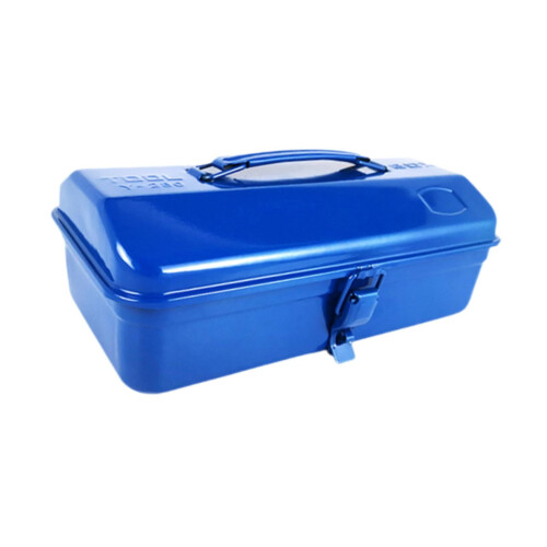 Portable Tool Box Car Hardware Repair Tool Storage Box Tool Case Household Solid Metal Locking Latch Sturdy Container Carrier Blue 1