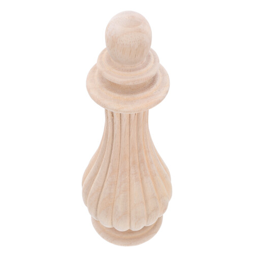 2Pièces Finials Bois Kaki Artisanaux Pour Déco Escalier Projet DIY 1