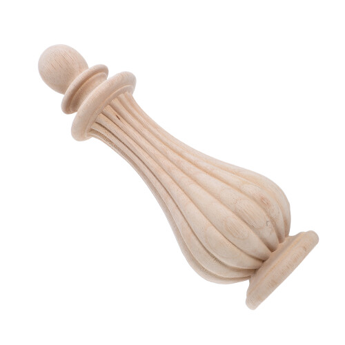 2Pièces Finials Bois Kaki Artisanaux Pour Déco Escalier Projet DIY 2