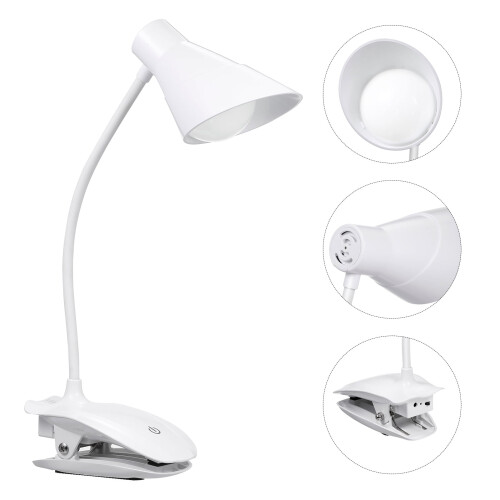Επαναφορτιζόμενη επιτραπέζια λάμπα LED, φωτιστικό γραφείου με κλιπ για διάβασμα 2