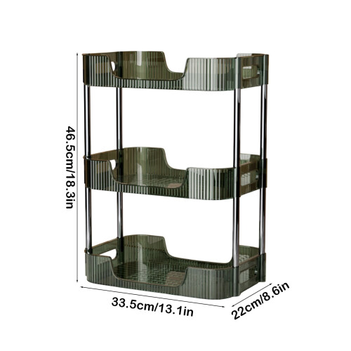 Clear 3-Tier Cosmetic Organizer 46.5x33.5x22cm 2