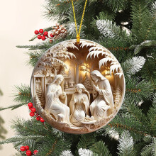 Ornamento in acrilico a forma di presepe – 1 pezzo