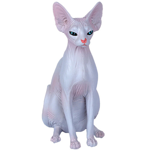 Grey Hairless Cat Figurine Plastic Educational Toy 1 Pack